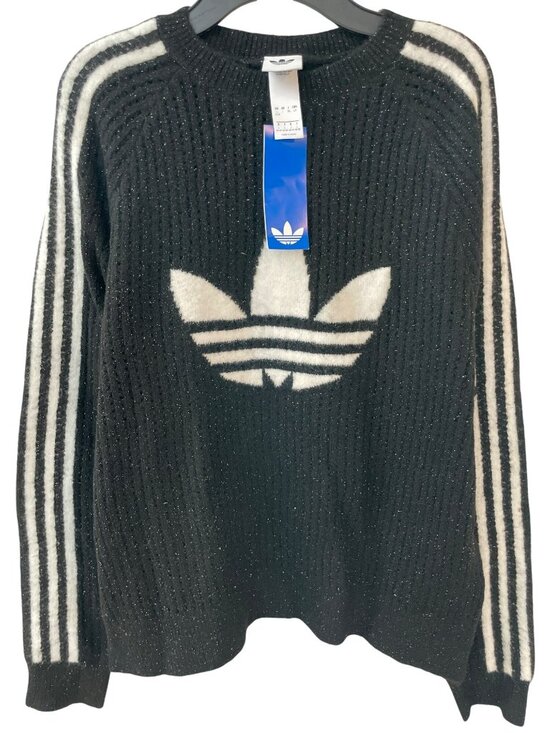 adidas Sweaters - Adidas Lurex Knit Crew Sweater Black  Trefoil Logo Women's Size Large MSRP$85NWT